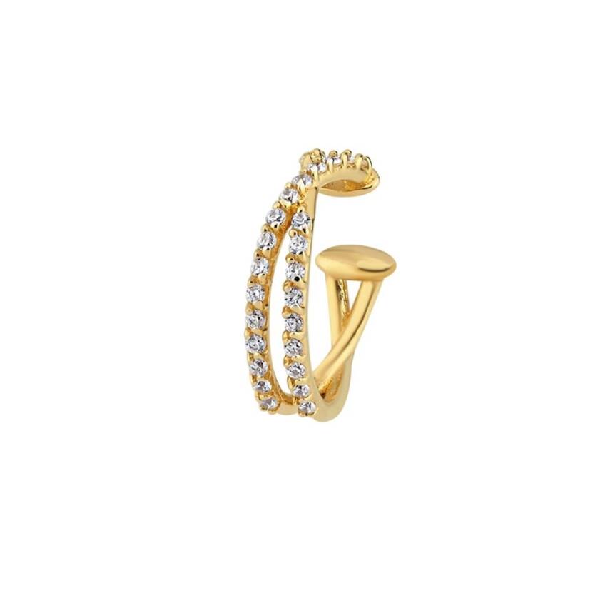 Minimal Sarmal Taşlı Altın Earcuff Küpe - Semih Haşhaş Kuyumculuk