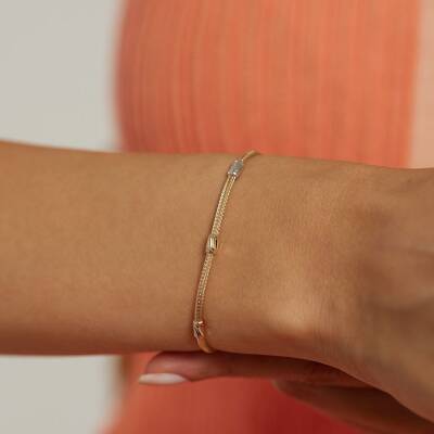 Minimal Zincir Tasarımlı Altın Modern Bileklik - 1