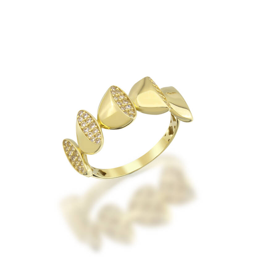 Modern Form Taşlı Altın Yüzük - Semih Haşhaş Kuyumculuk