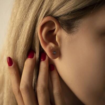 Nazar Boncuğu Altın Tekli Küpe - 1