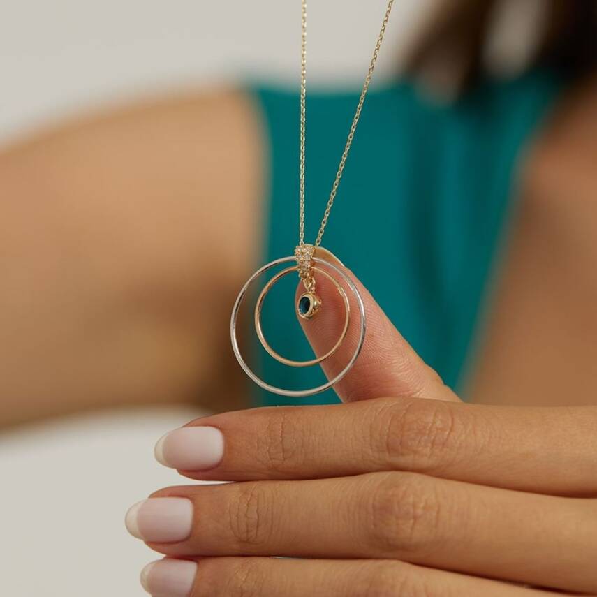 Nazar Boncuklu Hallka Altın Kolye - Semih Haşhaş Kuyumculuk (1)