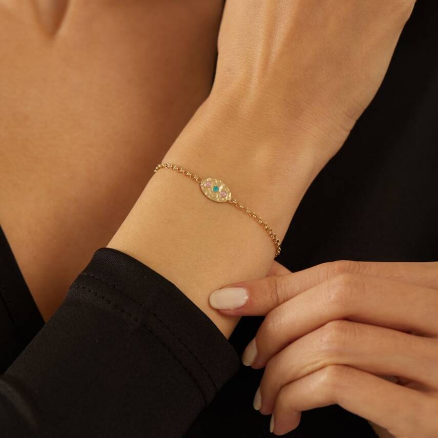 Opal Taşlı Altın Bileklik - 2