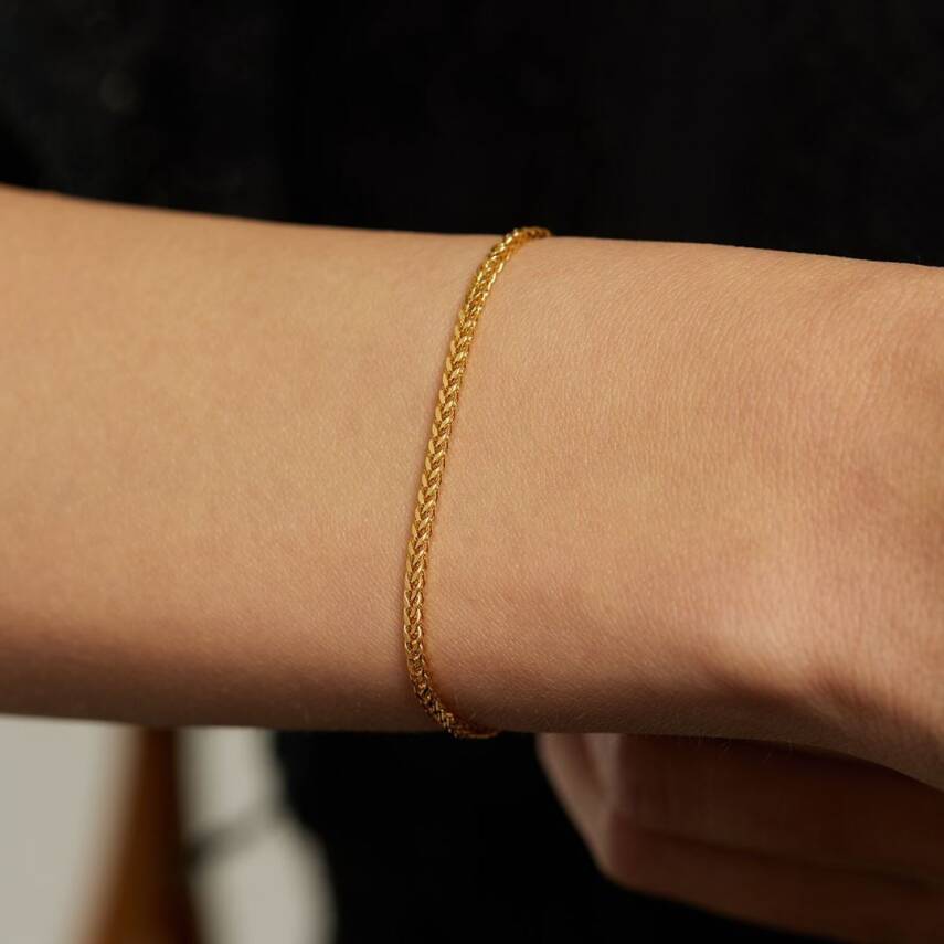 Örme Model Minimal Altın Zincir Bileklik - Semih Haşhaş Kuyumculuk