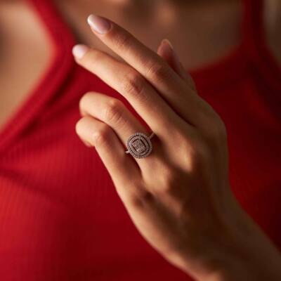 Oval Baget Altın Yüzük - 1