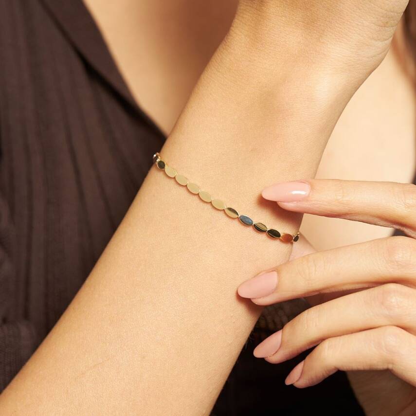 Oval Kesimli Altın Bileklik - 1