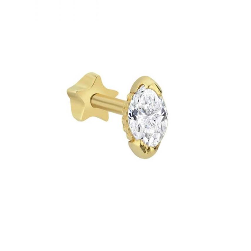 Oval Taşlı Altın Tragus - Semih Haşhaş Kuyumculuk