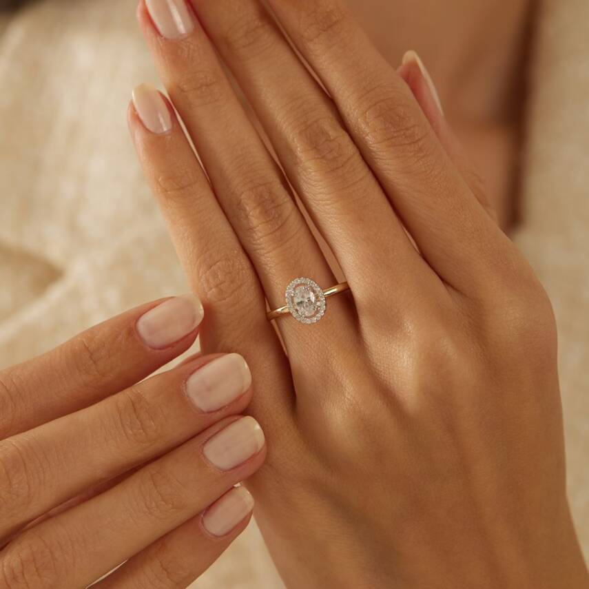 Oval Tektaş Altın Yüzük - Semih Haşhaş Kuyumculuk