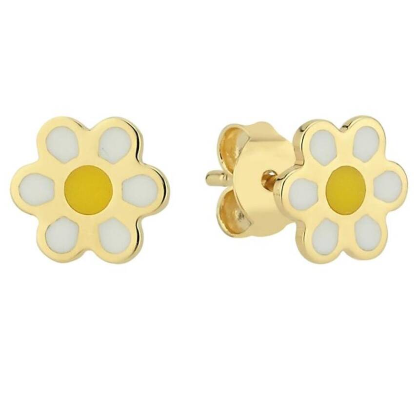 Papatyalı Altın Çocuk Küpesi - 1