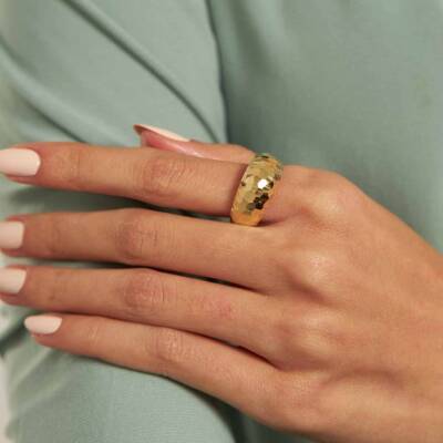 Petek Desenli Altın Yüzük - 1