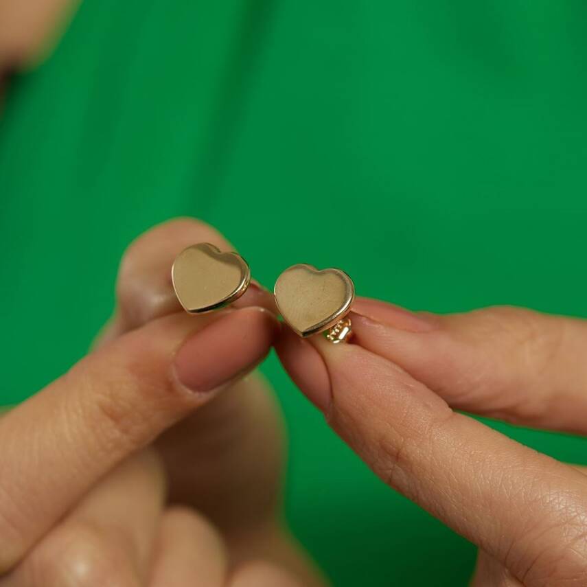 Plaka Kalp Altın Küpe - Semih Haşhaş Kuyumculuk (1)