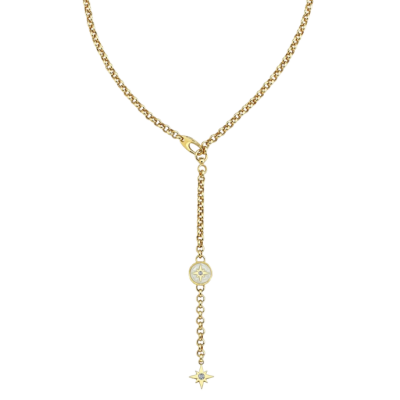 Polaris Beyaz Mineli Yıldız Sallantılı Altın Cetaş Kolye - Cetaş 