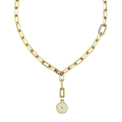 Polaris Sedef Mineli Sallantılı Altın Cetaş Kolye - Cetaş 