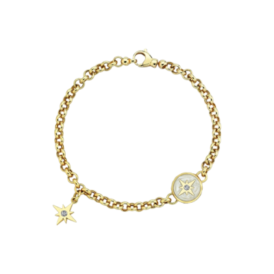 Polaris Yıldız Sallantılı Altın Cetaş Bileklik - Cetaş 