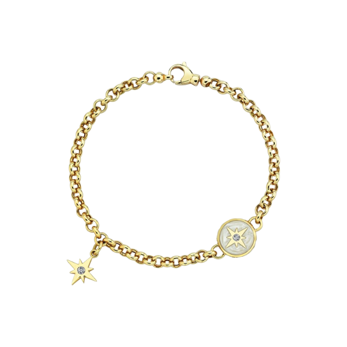 Polaris Yıldız Sallantılı Altın Cetaş Bileklik - Cetaş 