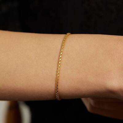 Pullu Minimal Altın Bileklik - 1