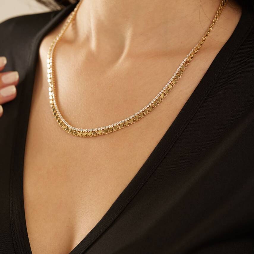 Pullu Zincir Altın Kolye - 3