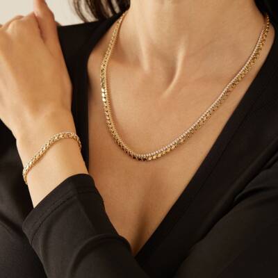 Pullu Zincir Altın Kolye - 1