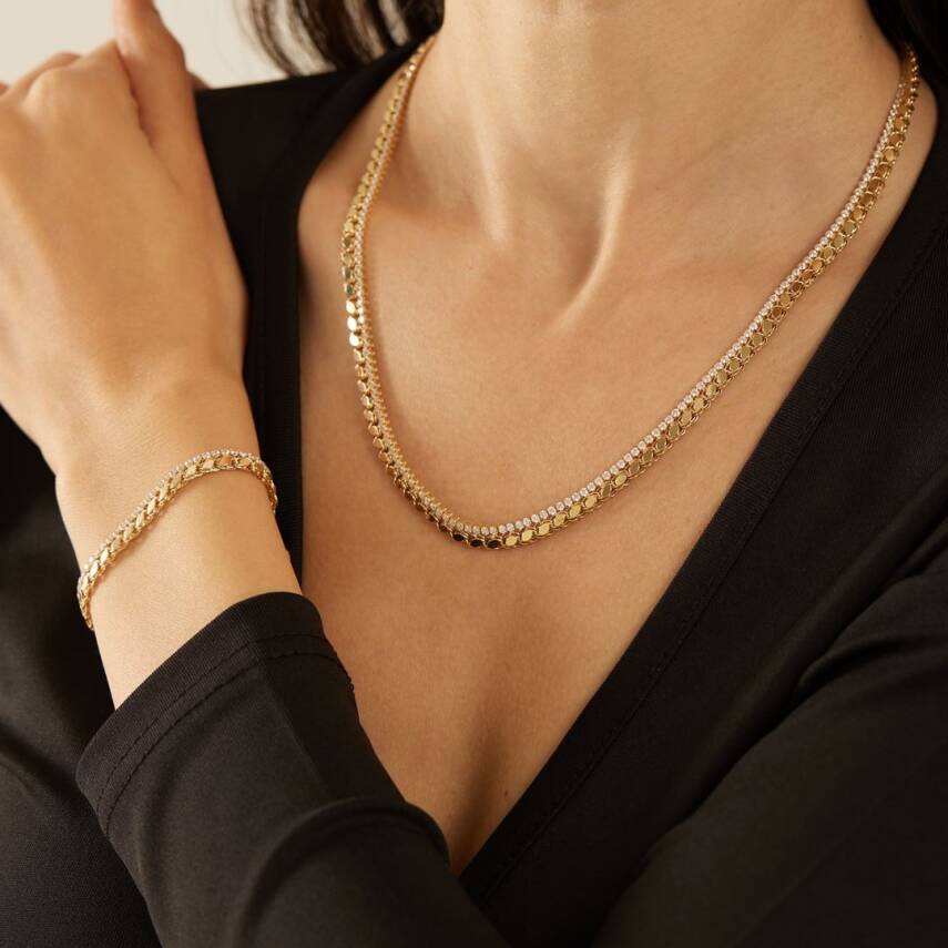 Pullu Zincir Altın Kolye - 1