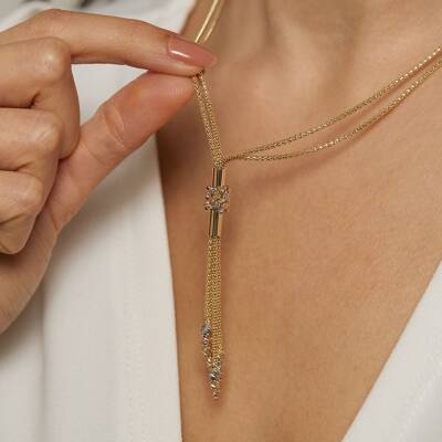 Püsküllü Dorika Toplu Altın Kolye - 2