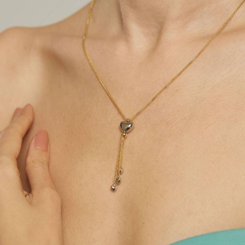 Püsküllü Kalp Altın Kolye - Semih Haşhaş Kuyumculuk