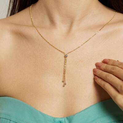 Püsküllü Top Zincir Altın Kolye - 1