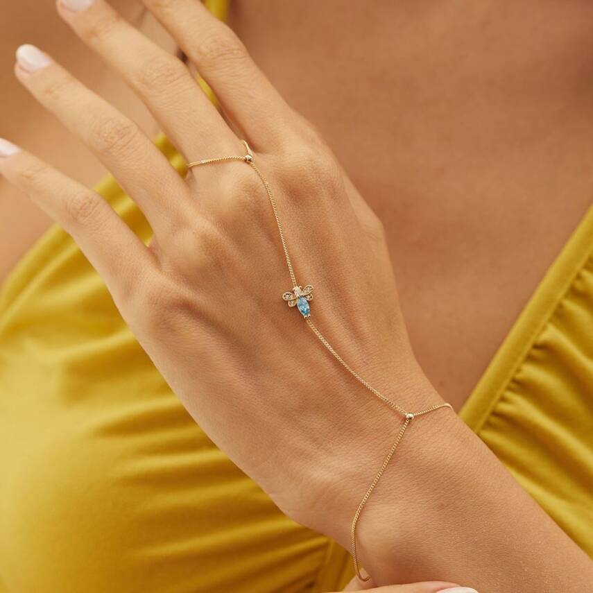 Renkli Taşlı Arı Altın Şahmeran - Semih Haşhaş Kuyumculuk