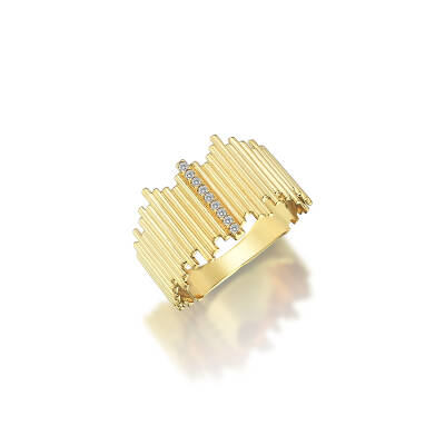 Ritim Taşlı Altın Yüzük - 1