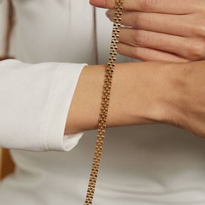 Saat Kordunu Tasarımlı 22 Ayar Altın Bileklik - 1