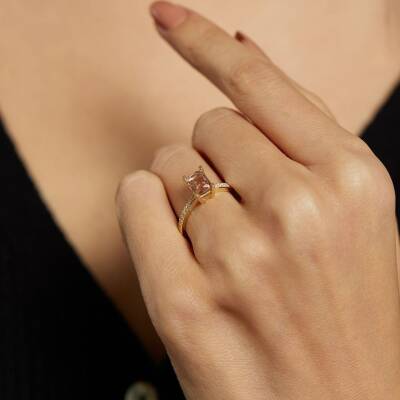 Sarı Tektaş Altın Yüzük - 1