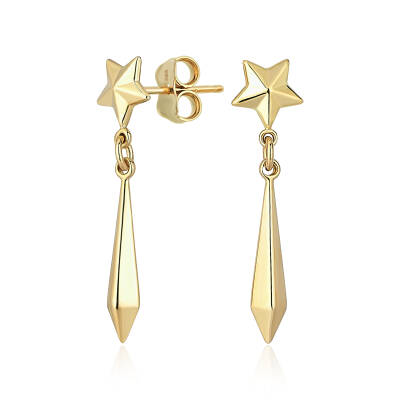 Sarkıt Prizma Altın Küpe - 1