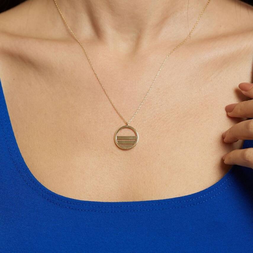 Şeritli Yuvarlak Altın Kolye - Semih Haşhaş Kuyumculuk