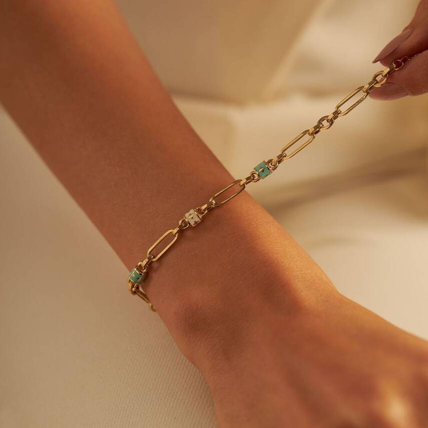 Silindir Mineli Altın Bileklik - Semih Haşhaş Kuyumculuk (1)