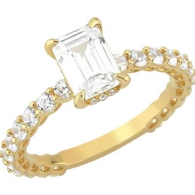 Sıra Ve Baget Taşlı Altın Yüzük - 1