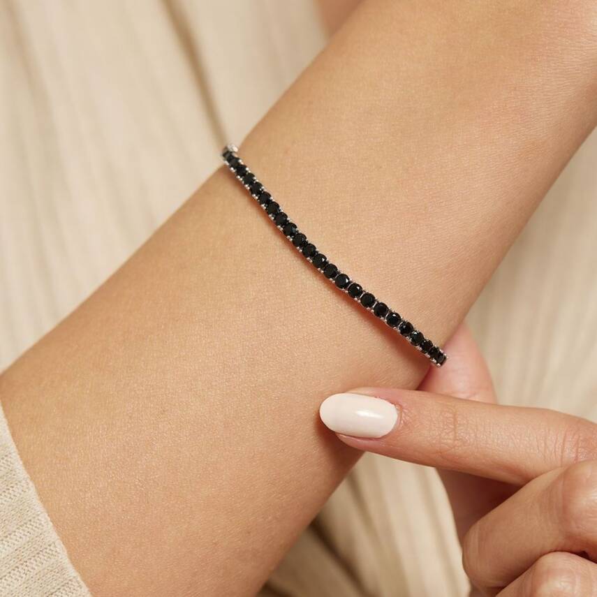 Siyah Taşlı Su yolu Altın Bileklik - Semih Haşhaş Kuyumculuk