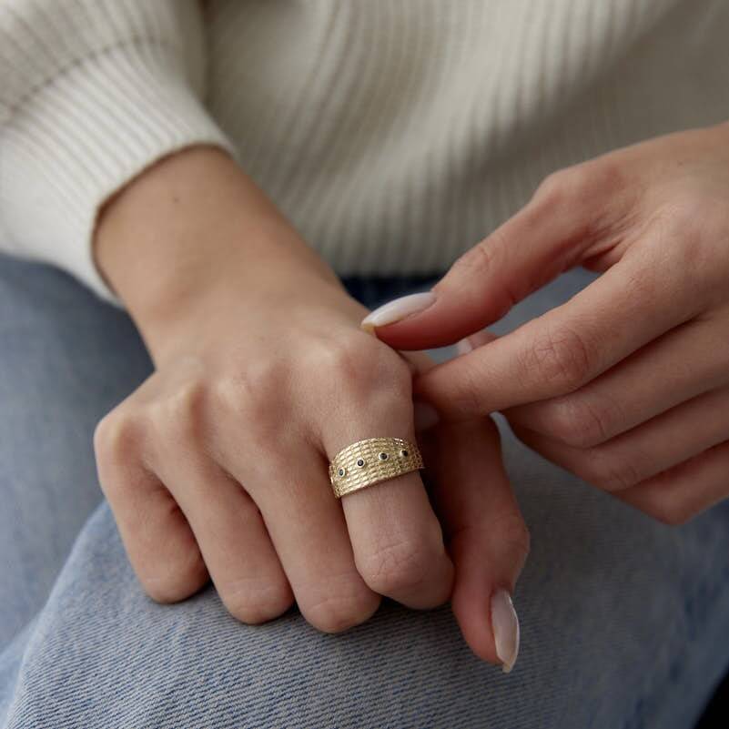 Siyah Taşlı Vintage Luna Yüzük - Semih Haşhaş Kuyumculuk (1)