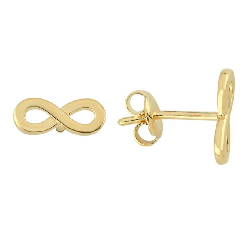 Sonsuzluk Figürlü Altın Minimal Küpe - Semih Haşhaş Kuyumculuk