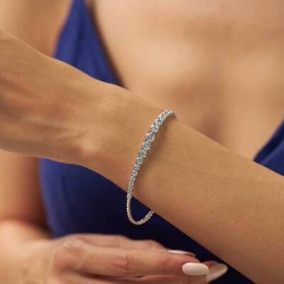 Su Yolu Beyaz Altın Bileklik - 1