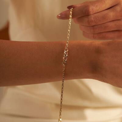 Süzme Model Halka Altın Bileklik - 1