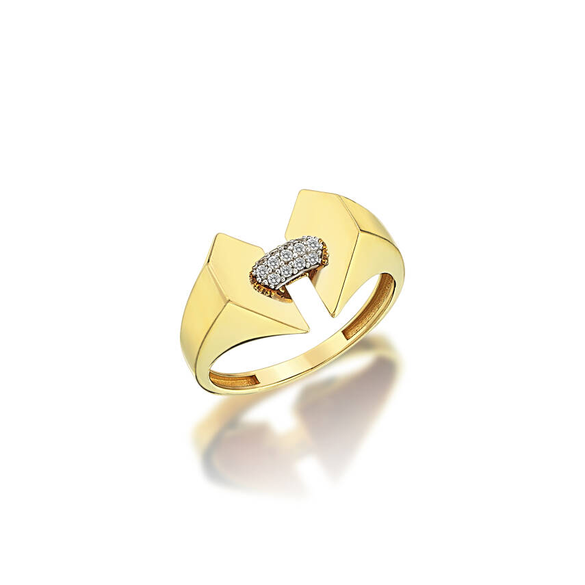 Taş Detaylı Kalp Modelli Yüzük - Semih Haşhaş Kuyumculuk