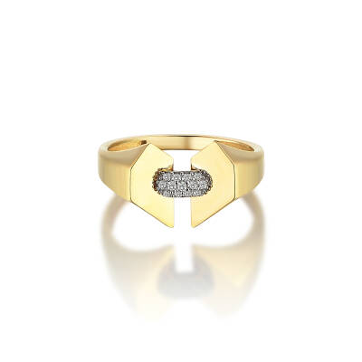 Taş Detaylı Kalp Modelli Yüzük - 3