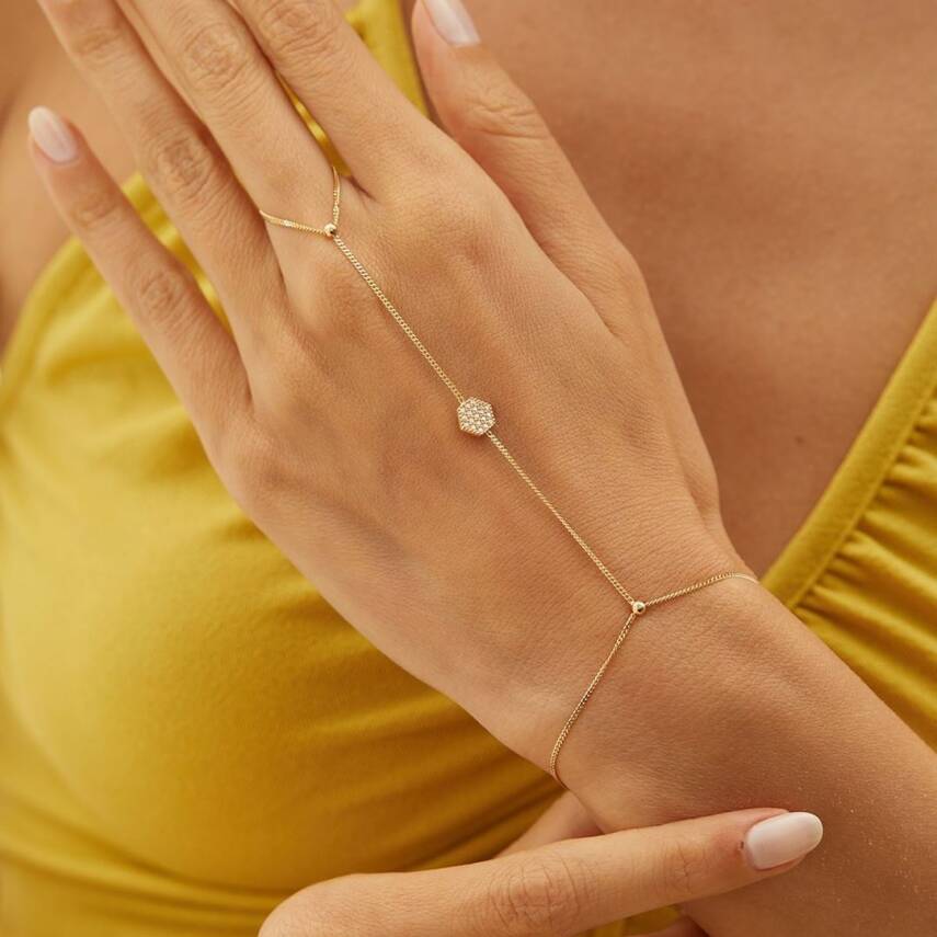 Taşlı Altıgen Altın Şahmeran - Semih Haşhaş Kuyumculuk