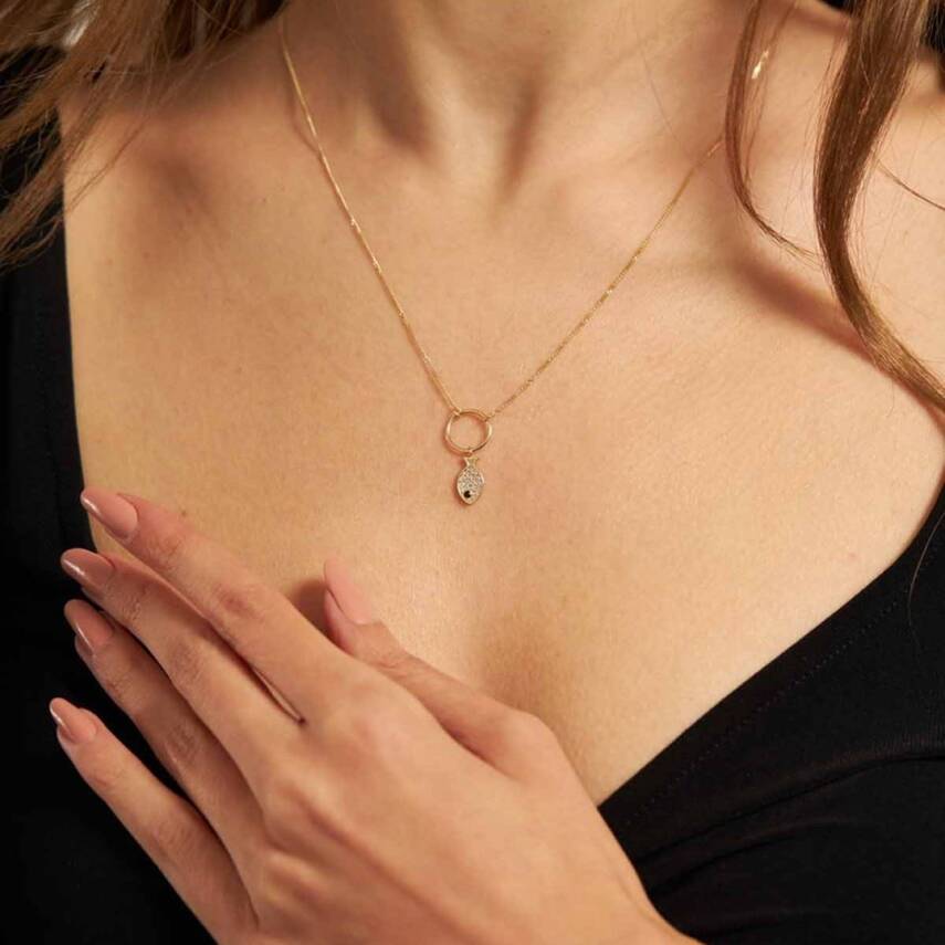 Taşlı Balık Altın Kolye - Semih Haşhaş Kuyumculuk