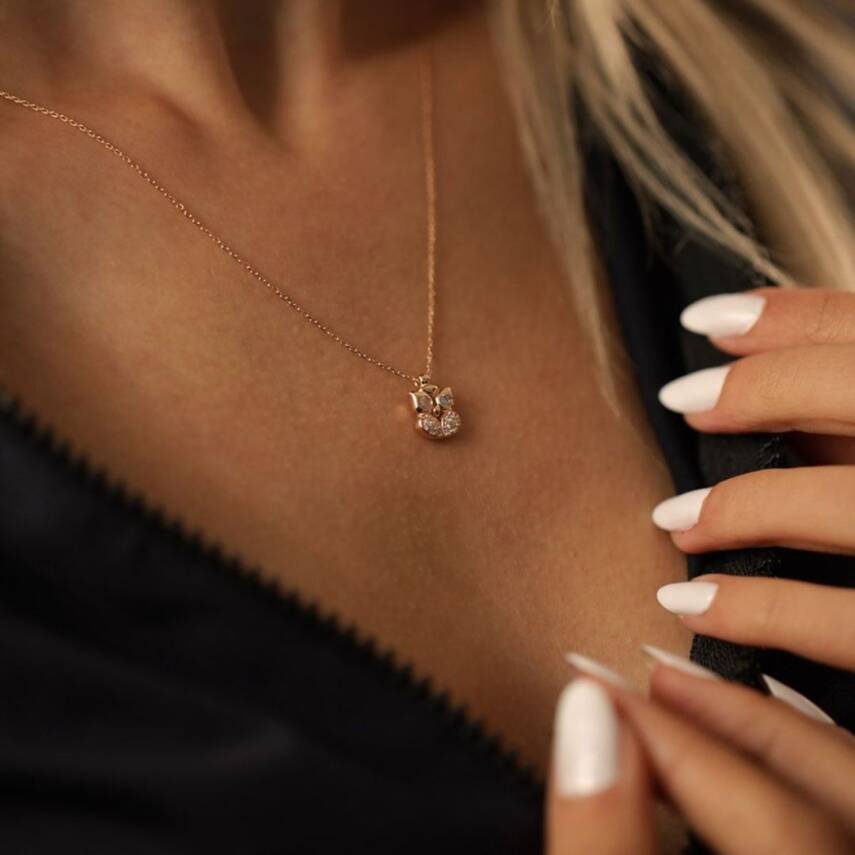 Taşlı Baykuş Altın Kolye - Semih Haşhaş Kuyumculuk