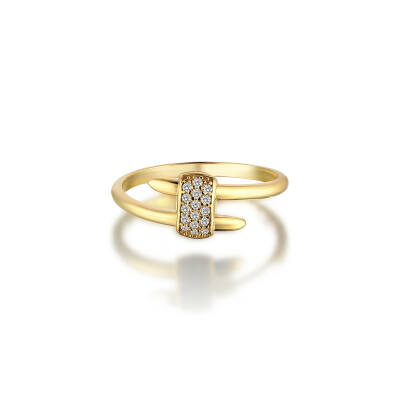 Taşlı Form Altın Yüzük - 1