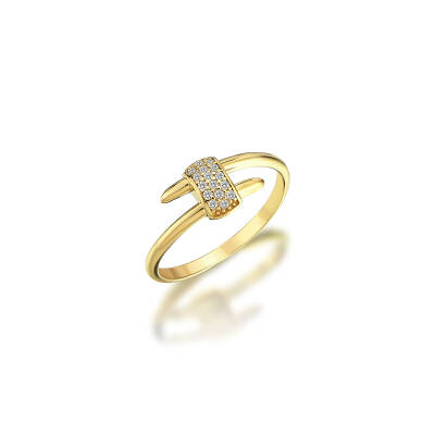 Taşlı Form Altın Yüzük - 2