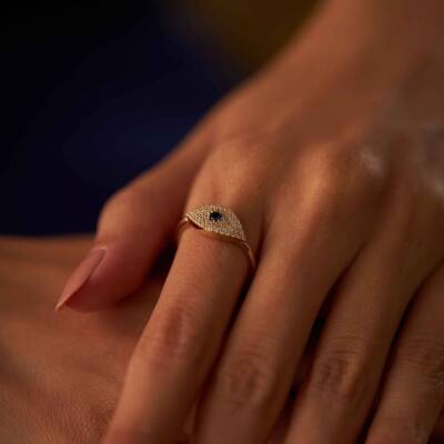 Taşlı Göz Altın Yüzük - 1