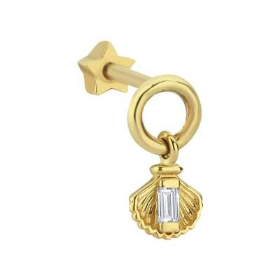 Taşlı İstiridye Sallatınlı Altın Tragus - 1