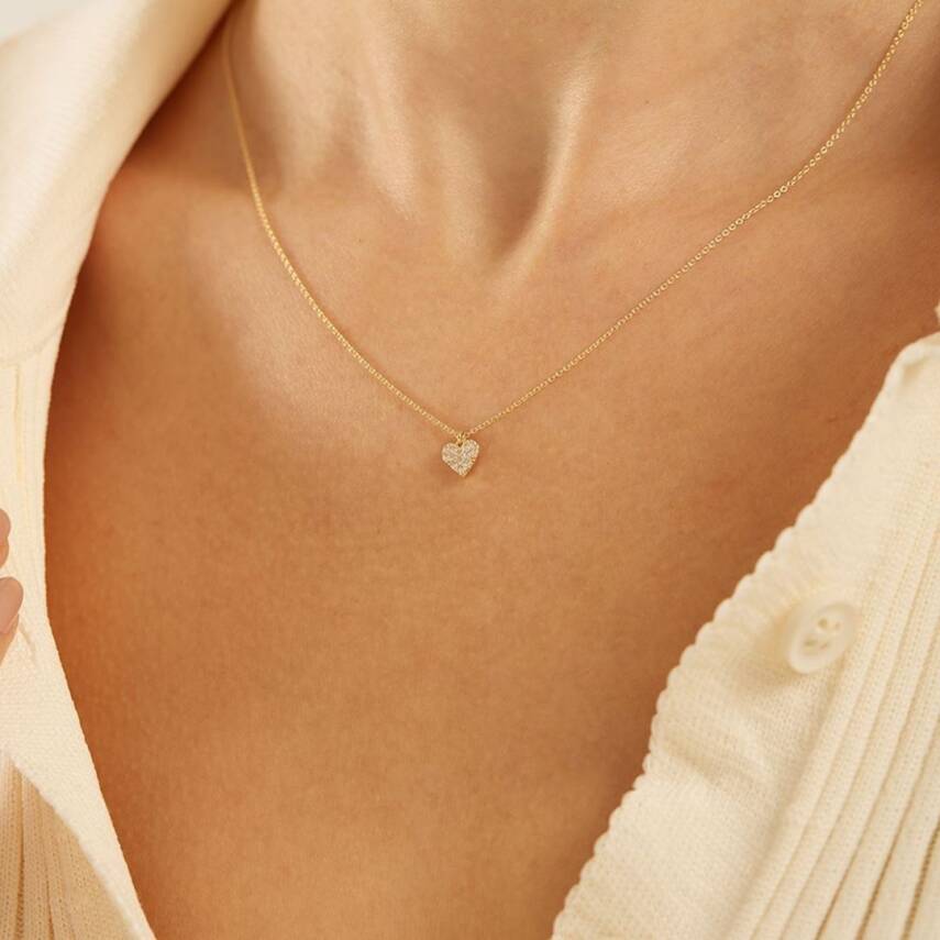 Taşlı Kalp Altın Kolye - Semih Haşhaş Kuyumculuk