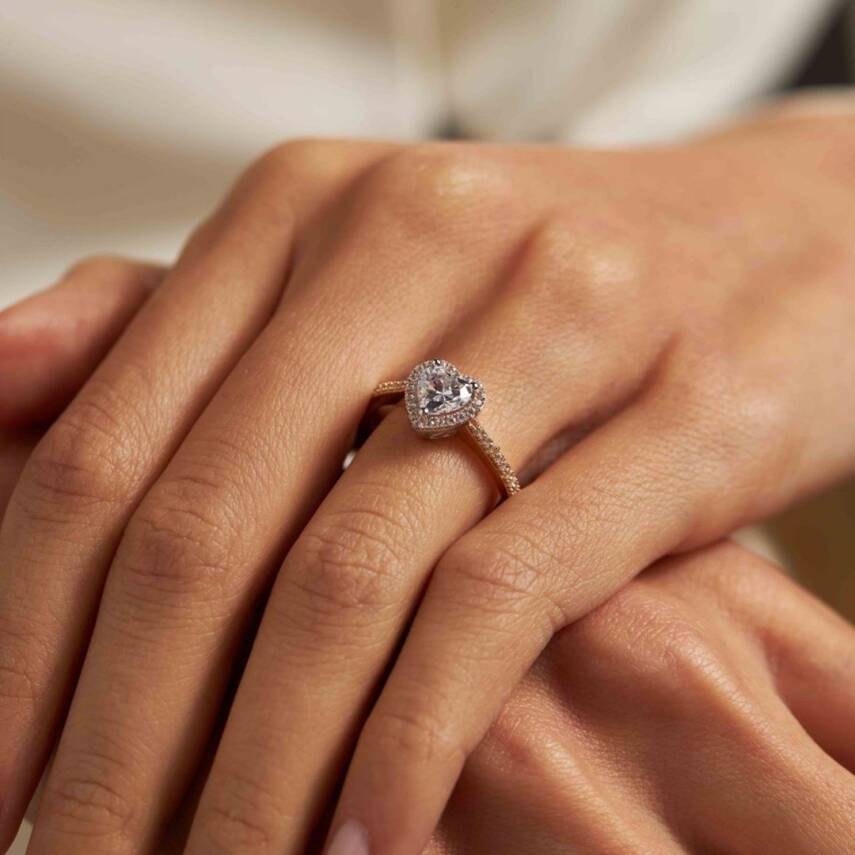 Taşlı Kalp Altın Yüzük - Semih Haşhaş Kuyumculuk