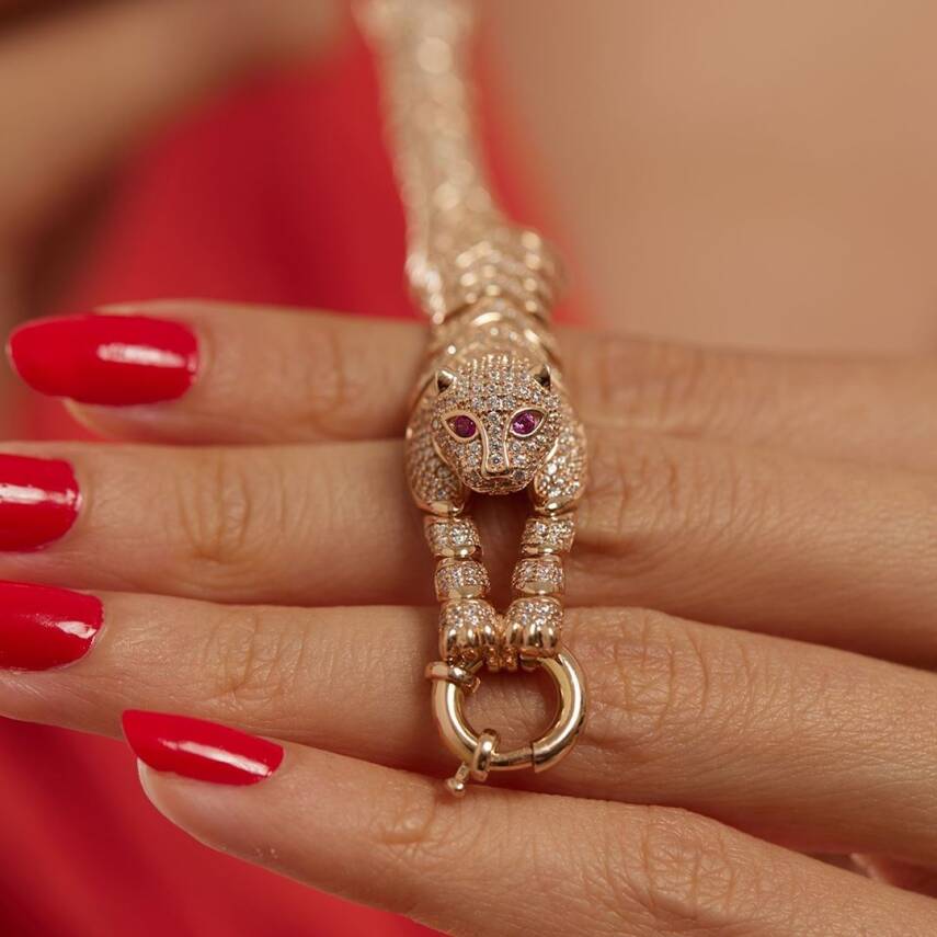 Taşlı Kaplan Altın Bileklik - Semih Haşhaş Kuyumculuk (1)